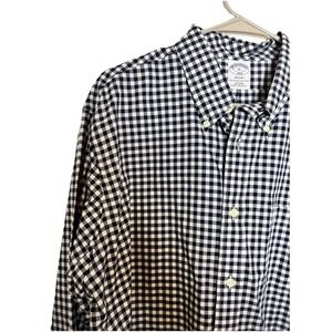 Brooks Brothers 1818 Men's XL Button Down Gingham Preppy Shirt 💯 Cotton Navy